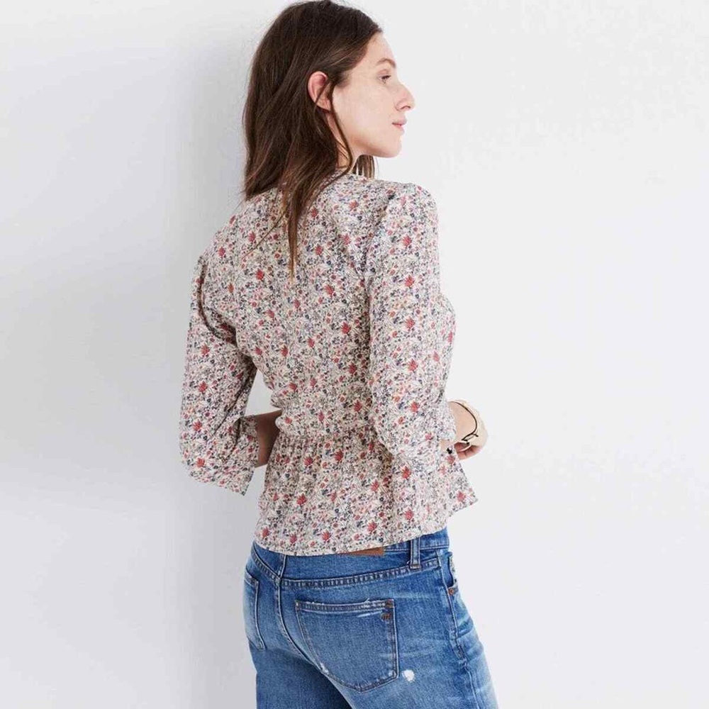 silk floral peplum top